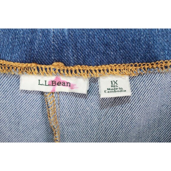 LL Bean Perfect Fit Pants Denim Straight Leg Stonewashed Size 1X Plus - Picture 7 of 11